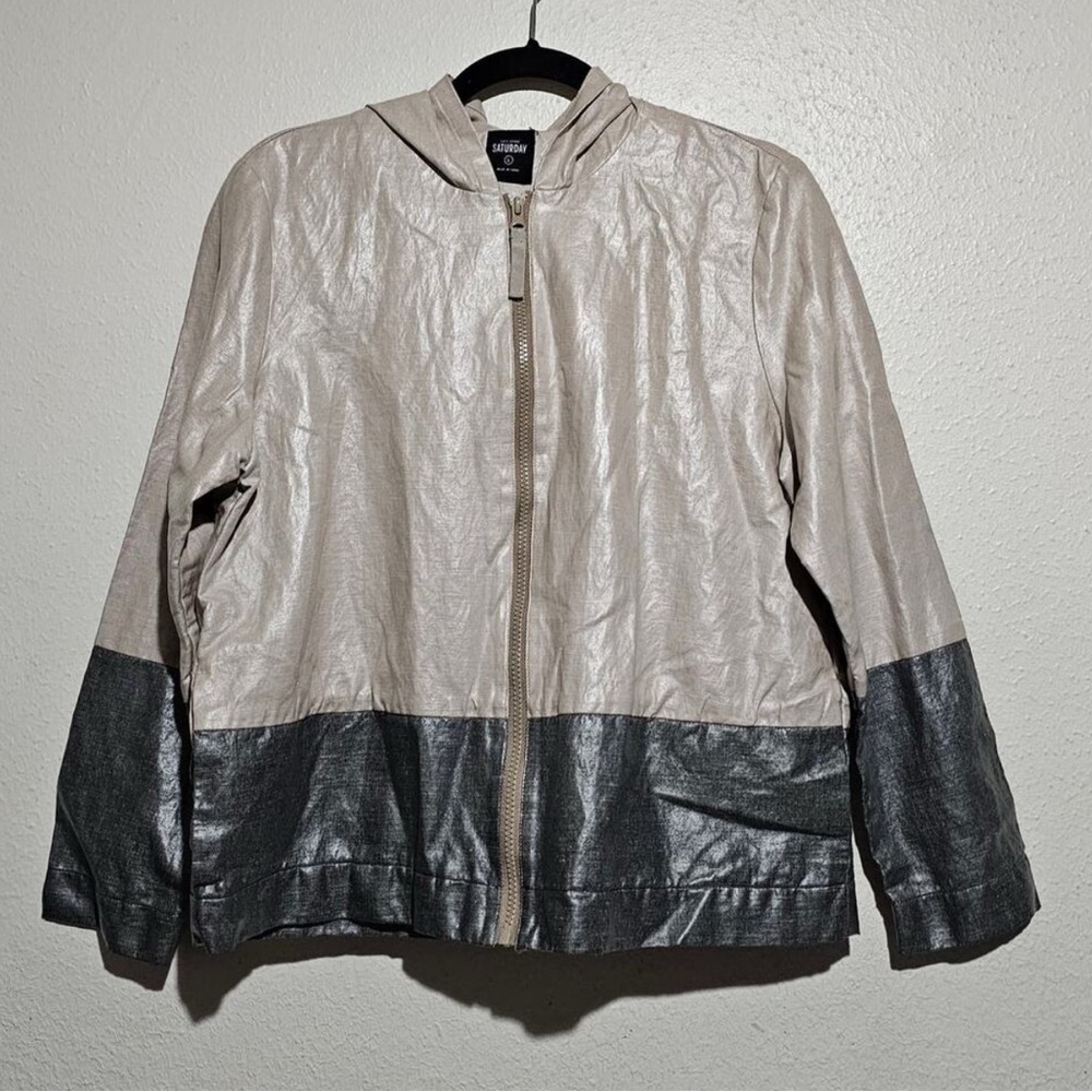 Kate Spade hooded color block raincoat size Large